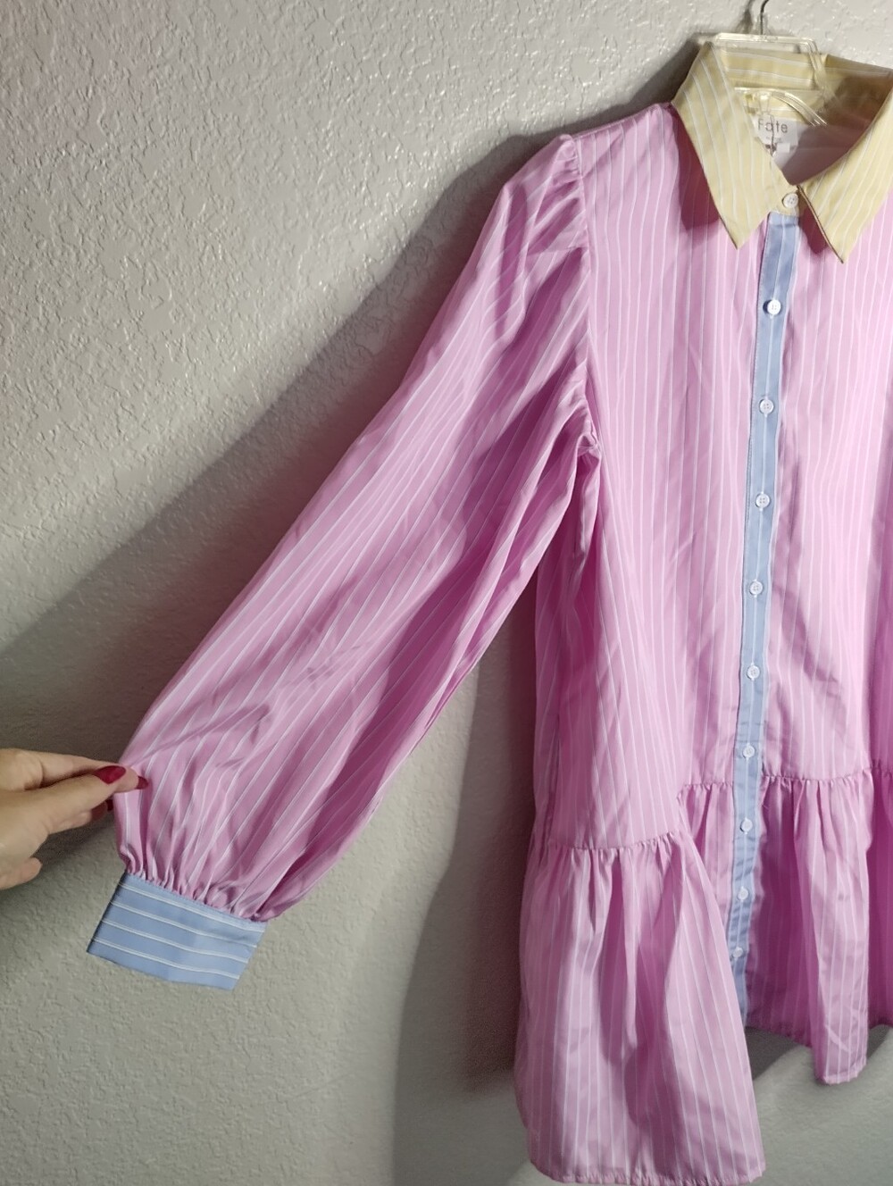 NWT Fate Stripped Color Block Shirt Dress Sz M - Picture 5 of 10
